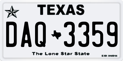 TX license plate DAQ3359