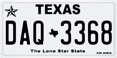 TX license plate DAQ3368