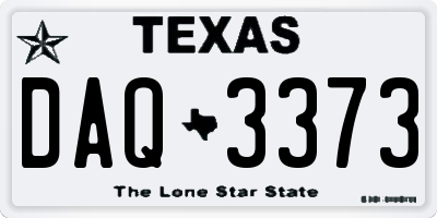 TX license plate DAQ3373
