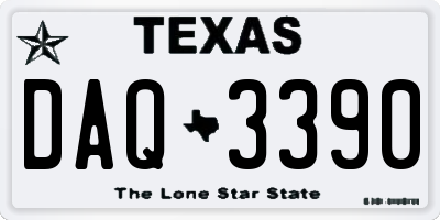 TX license plate DAQ3390