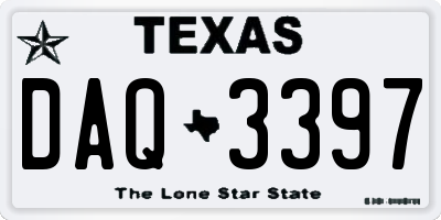 TX license plate DAQ3397