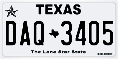 TX license plate DAQ3405