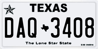 TX license plate DAQ3408