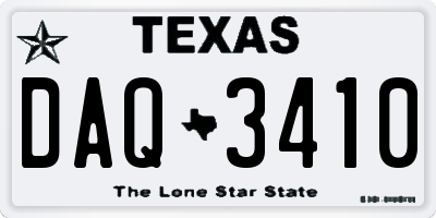 TX license plate DAQ3410