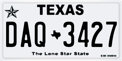 TX license plate DAQ3427