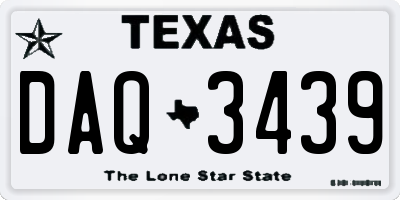 TX license plate DAQ3439