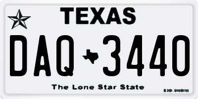 TX license plate DAQ3440