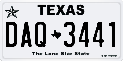 TX license plate DAQ3441