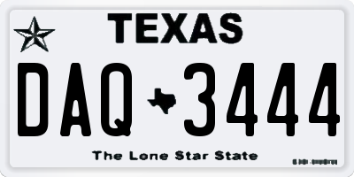 TX license plate DAQ3444