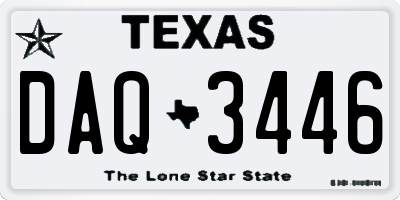 TX license plate DAQ3446