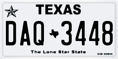 TX license plate DAQ3448
