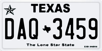 TX license plate DAQ3459