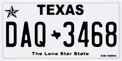 TX license plate DAQ3468