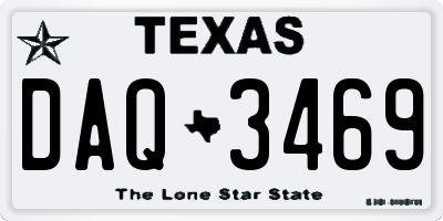TX license plate DAQ3469