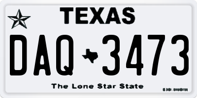TX license plate DAQ3473