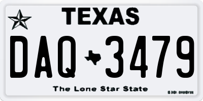 TX license plate DAQ3479