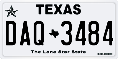 TX license plate DAQ3484