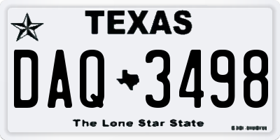 TX license plate DAQ3498