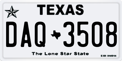 TX license plate DAQ3508