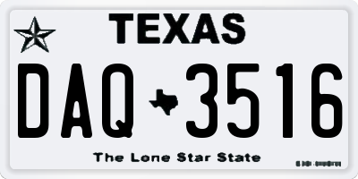 TX license plate DAQ3516