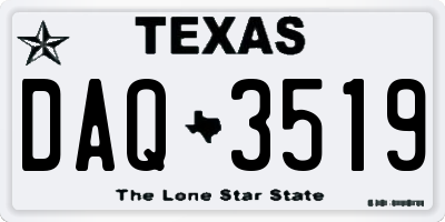 TX license plate DAQ3519