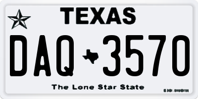TX license plate DAQ3570