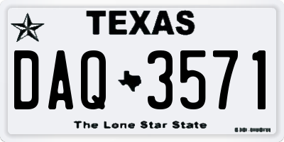 TX license plate DAQ3571