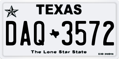 TX license plate DAQ3572