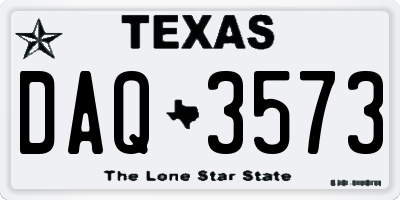 TX license plate DAQ3573