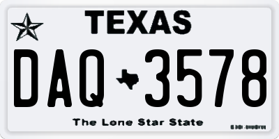 TX license plate DAQ3578