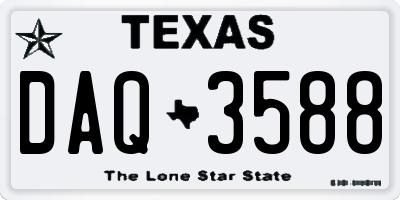TX license plate DAQ3588