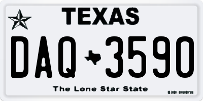 TX license plate DAQ3590