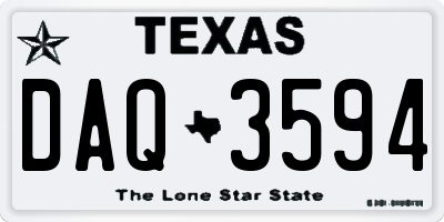 TX license plate DAQ3594