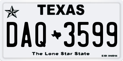 TX license plate DAQ3599