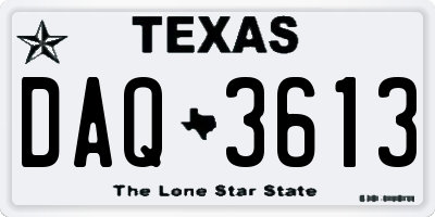 TX license plate DAQ3613