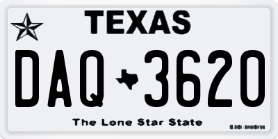 TX license plate DAQ3620