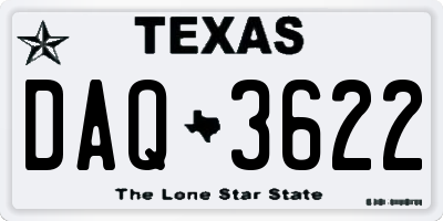 TX license plate DAQ3622