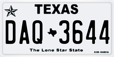 TX license plate DAQ3644