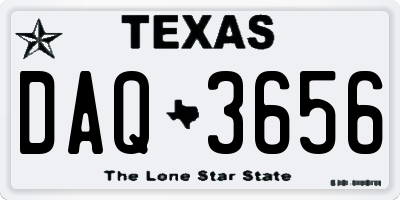 TX license plate DAQ3656