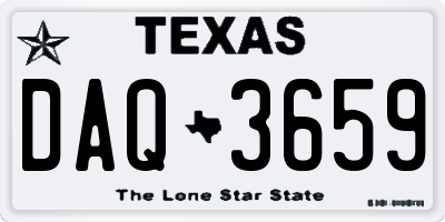TX license plate DAQ3659