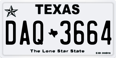 TX license plate DAQ3664