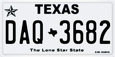 TX license plate DAQ3682