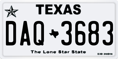 TX license plate DAQ3683