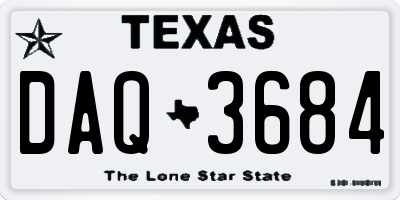 TX license plate DAQ3684