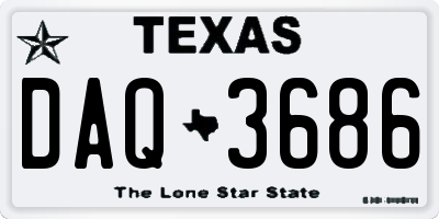 TX license plate DAQ3686