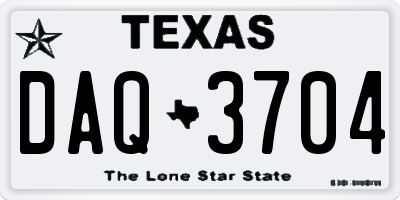 TX license plate DAQ3704