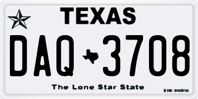 TX license plate DAQ3708