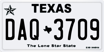 TX license plate DAQ3709