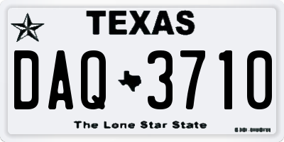 TX license plate DAQ3710