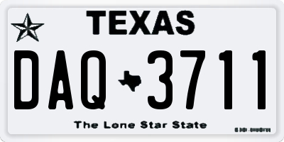 TX license plate DAQ3711